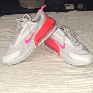 Nike Air Max Up Running Sneakers, W11, Vast Grey/Pink Blast/Crimson Red